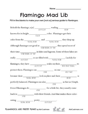 Flamingos Are Pretty Funky Mad Libs