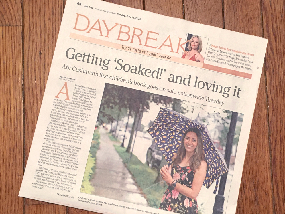 Local newspaper covering my debut book, SOAKED!